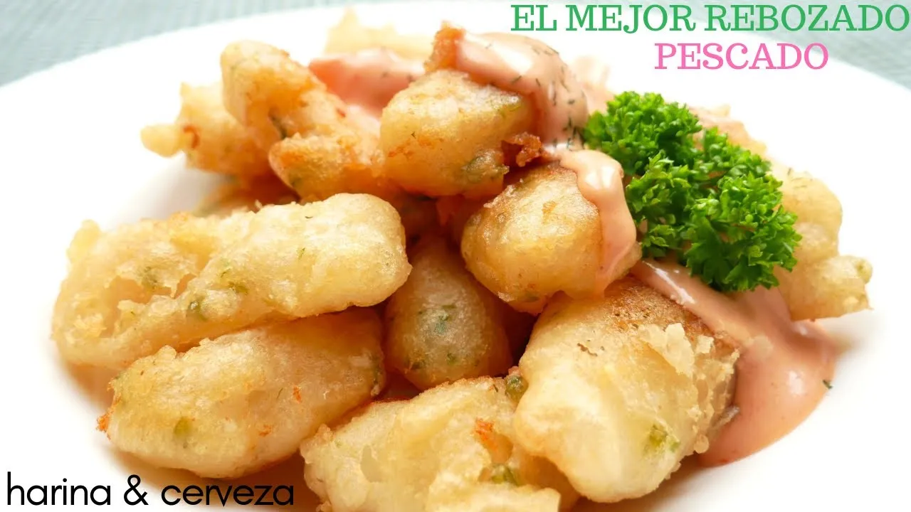 Delicioso bacalao rebozado crujiente con cerveza